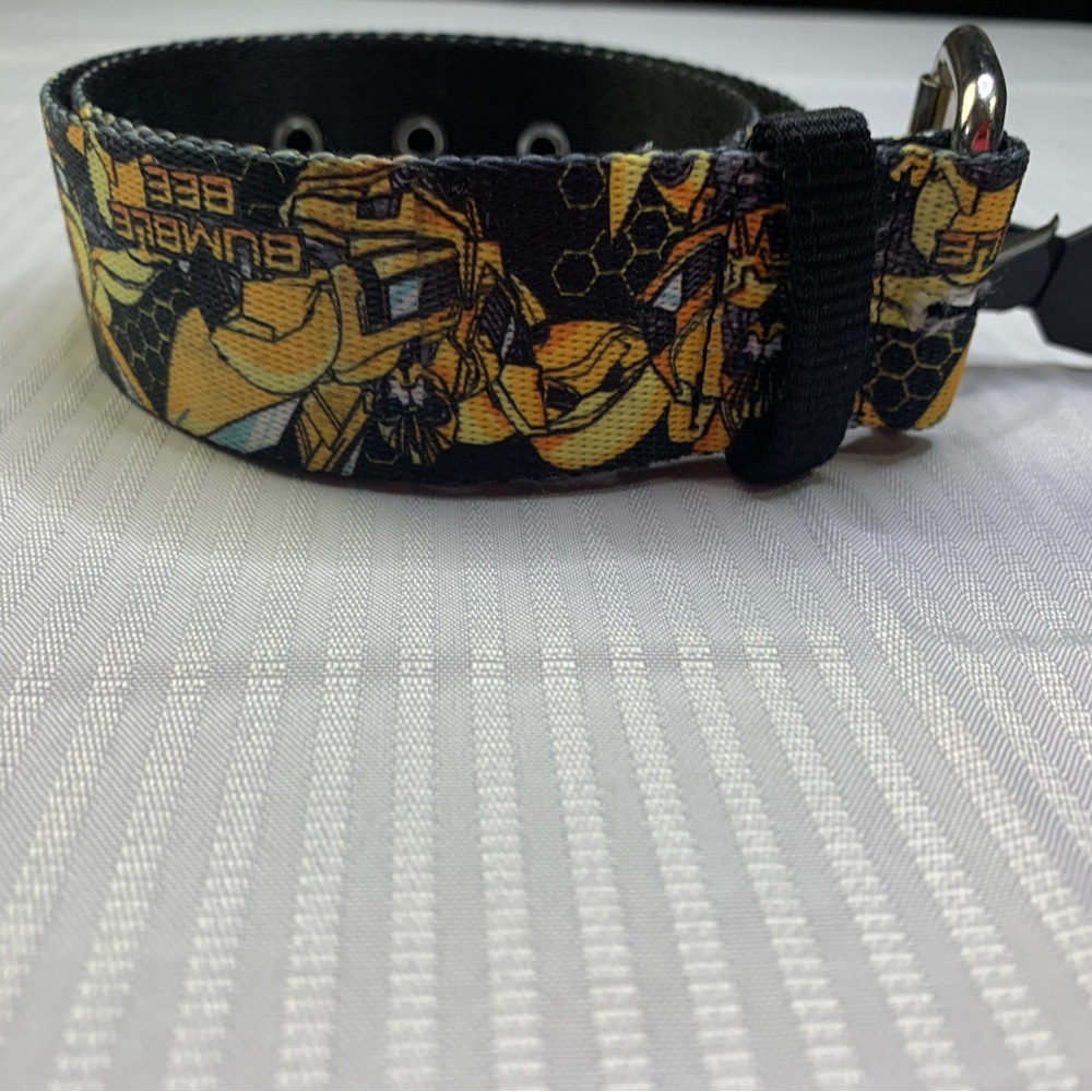 Bumblebee Yellow and Black FABRIC Boys Belt. EC SZ S/M SEE PIC FOR WAIST SZ